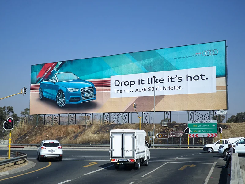 Outdoor billboard printed and installed by Print Impact in Linksfield