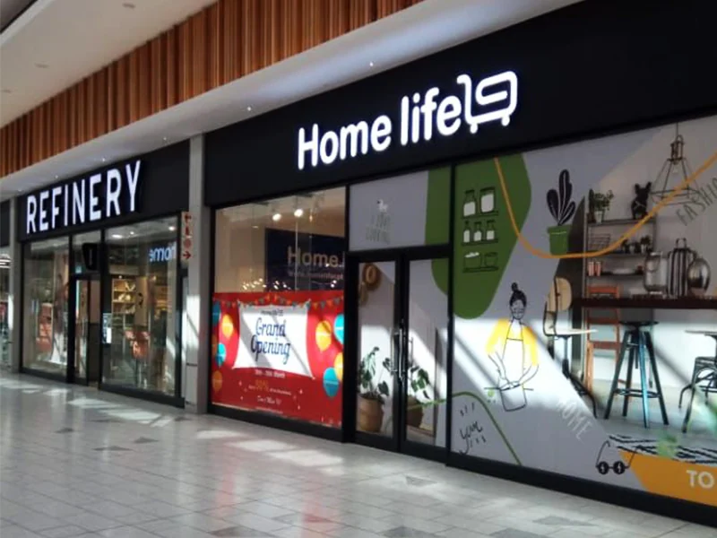 3D lit shop signage for Home Life