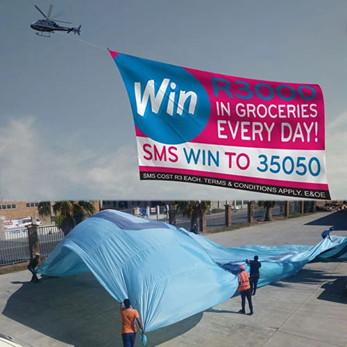 Aerial Advertising - such as huge Helicopter Flags