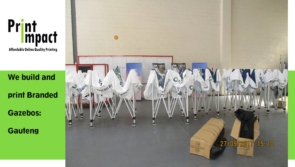 Branded Business Gazebos Gauteng by Print Impact - 5 Gazebos can be quickly erected and packed away